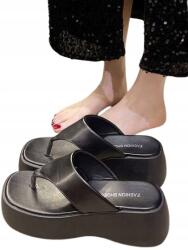 Shein Flip-flop Papucs Fekete Sima Nyári 36-OS 8C