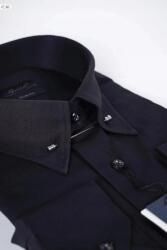  Elegáns Fekete Casual Ing Férfi Gallérral S 5IA (7033S01)