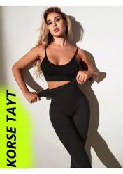  Fekete Magas Derekú Leggings Sima Elasztikus M 5IA (Mistirik-TAYT-1X01/SIYAH)