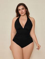 Shein Fekete Bordázott Egyrészes Plus Size Jelmez 50 1MA