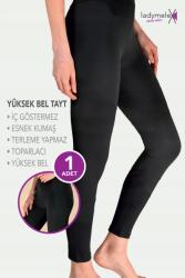 Sima Fekete Női Leggings Magas Derék Rugalmas XXL 5IA (LMXTAYT1001/Siyah)