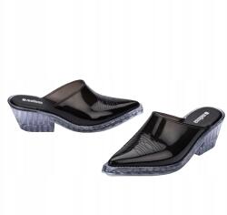 Melissa Casual Fekete Lakkozott Flip-flop Papucs Átlátszó Talppal 35/36 T7A