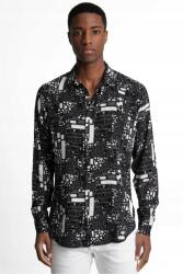  Férfi Ing Casual Fekete, Geometrikus Mintával XL 5IA (DR230032-900/Multi)