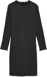 VERO MODA Fekete Ruha Fodros Gallérral És 3/4 L 7FA Ujjakkal
