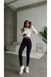 Sima Női Leggings Magas Derék Fekete Alap M 5IA (OYSTAYT/SIYAH)