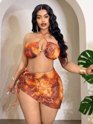 Shein Kétrészes Plus Size Fürdőruha Tüzes Mintával 46 1MA