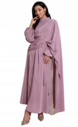 Shein Ruha Elegáns Koktél Lila Maxi Hosszú Ujjú 36 1DF