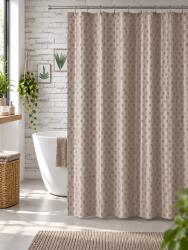 JACQUARD Perdea de Dus Jacquard Model Romburi, Cappuccino, Marime 180 180 cm, Poliester si Polipropilena, 12 Inele Incluse Covor baie