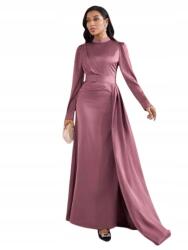 Shein Hosszú Ruha Elegáns Koktél Rózsaszín Hosszú Ujjú 38 1EP