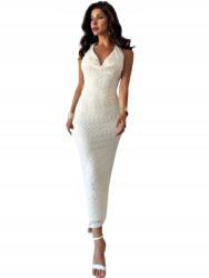 Shein Krémszínű Ruha Maxi 36 1DC Ceruza Vállpántokkal