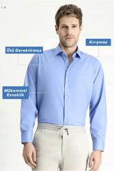 Sima Klasszikus Férfi Ing Kék Casual 5XL 5IA