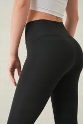 Sima Fekete Magas Derekú Leggings, Elasztikus XL 5IA (TGMBTK458596321/Siyah)