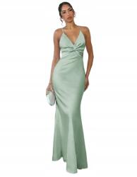 Shein Hosszú Ruha Elegáns Megkötős Nyitott Hátú Menta 40/42 1HJ
