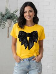 Shein Sárga Póló Fekete Masnival Plus Size 46 1MA