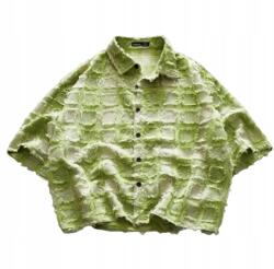 Shein Laza Férfi Ing Zöld Kockás Alkalmi XXL 1HK (SM25030510290141111)