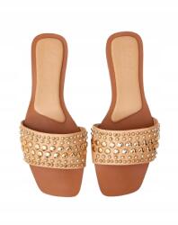 Shein Flip-flop Papucs Casual Szegecsekkel Bézs Színben 38 1EJ