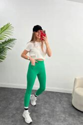 Sima Női Leggings Magas Derék Zsebbel Zöld M 5IA (UBM-T-OYS/Yeşil)