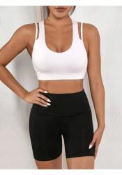  Fekete Női Rövid Sima Leggings Magas Derék M 5IA (TYC00777509555/SIYAH)