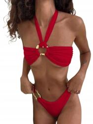 Shein Piros Kétrészes Fürdőruha Bikini Nyári M 1DB