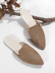 Shein Bézs Velúr Flip-flop Papucs Mandula Orral 39, 5 1