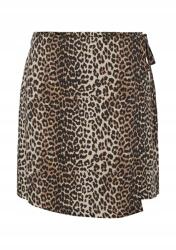 Pieces Női Szoknya Leopárd Mintás, Megkötős Aszimmetrikus Mini S 5GA (17156415/Black)