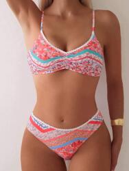 Shein Kétrészes Bikini Virágmintás, Megkötős Vállpántokkal M 1
