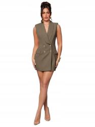 Shein Barna Ruha Elegáns Esküvői Blézer Mini Gombokkal L 2FA