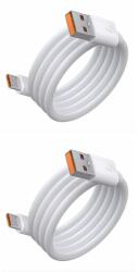 quandes Set 2 buc, Cablu date si incarcare rapida 6A/2M QUANDES®, TurboCharge 120W, pentru Xiaomi, RedMi, Poco, USB la USB-C, Type C, alb-portocaliu