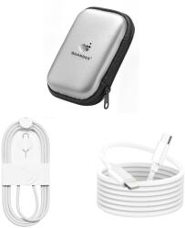 quandes Set 2 buc Cablu de date USB-C-C 60W, 1m, si USB-C-Light compatibil cu iPhone 17e, 17pro, 16, 15pro, 14, 13, 12 pro max, cu geanta de depozitare EVA