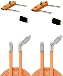 quandes 2 x Cablu de incarcare rapida 2 in 1 tip C, 240 W, 1, 2 m, cu suport, suport PD, cablu de incarcare si date multifunctional compatibil cu Lightning (cablu si suport), pentru iphone 17, 16, 15, 14, 13,