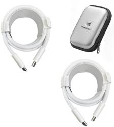 quandes Set 2 buc Cablu de date USB-C-C Woven 240W, 2m, compatibil cu iPhone 17/ 16/ 15pro/ 15promax, iPad Pro 2020, QUANDES®, geanta depozitare