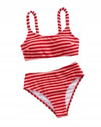 Shein Kétrészes Női Fürdőruha Bikini Csíkos L 1HA