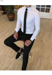 Sima Fehér Casual Férfi Hosszú Ujjú Ing 5XL 5IA
