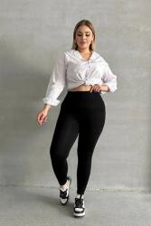 Sima Fekete Magas Derekú Női Leggings 50/52 5IA (BYK-24Y-038396/Siyah)