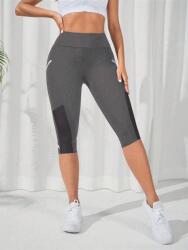 Shein Sötétszürke Sport Leggings 7 8 Zsebbel M 1MA