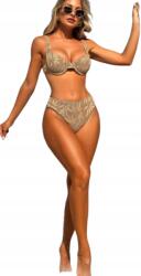Shein Kétrészes Fürdőruha Bikini Hímzéssel Bézs S 1HA