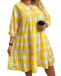 Shein Ruha Plus Size Sárga Pöttyös Laza 46 1DB