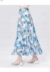  Hosszú, Fodros Mintás Maxi Szoknya Boho Style 48 5IA (106A56)