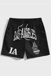  Fekete Nyomott Mintás Rövidnadrág Los Angeles XXL 5IA (A1RY000690/SIYAH)