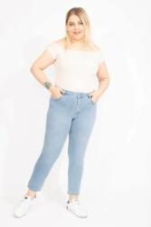  Női Farmer Csőnadrág Kék Plus Size Magas Derekú 42 5HA (65N35585)