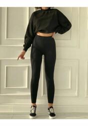 Sima Fekete Leggings Magas Derekú És Bordázott Xs 5IA (842-20K7812qwq/siyah)