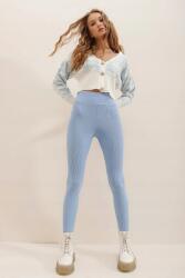 Sima Kék Női Leggings Bordázott Kötött Anyagból L 5IA (ALC-X7328/MAVI)