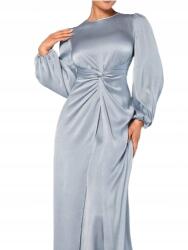 Shein Ruha Elegáns Esküvői Kék Fodros Maxi 38 1DH