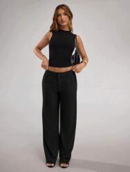 Shein Fekete Casual Palazzo Nadrág Magas Derékkal Len M 1L