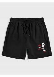  Fekete Sport Rövidnadrág Nyomott Mintával És Zsebekkel 4XL 5IA (DAXIS BASKILI ERKEK ŞORT BÜYÜK BEDEN/KARA)