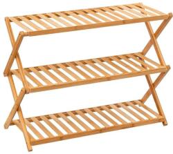  Etajera pantofi pliabila din bambus, pentru 9 perechi, 70x29x53 cm, natur (JJ-202310) Raft
