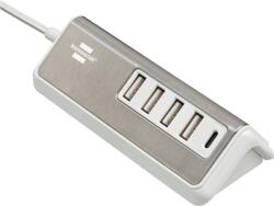 brennenstuhl Prelungitor Brennenstuhl Estilo 4x USB-A, 1x USB C, Inox, 4.2A, Argintiu-Alb (1508230) - esell