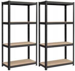 SONGMICS Set 2 rafturi metalice cu 4 polite MDF reglabile, 80x40x160 cm, negru (EZ-GLR048BZ01) Raft