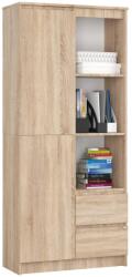  Dulap cu usa, 2 sertare si 7 rafturi, PAL laminat 16 mm, 80x35x180 cm, sonoma (AK-52852792-3/3) Garderoba