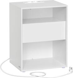 VASAGLE Noptiera cu sertar si statie de incarcare, 2 prize, 2 porturi USB, 45x35x58 cm, alb (EZ-LET777W04)